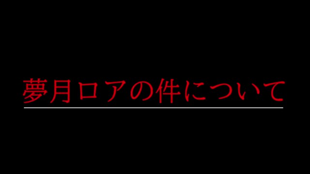 夢月ロアの件について…