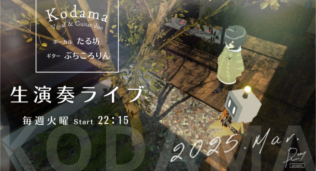 3/11 22時15分～Gt.＋Vo.のDUOのこだまの定期配信です