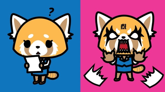 aggretsuko is so funny a red panda work a office j