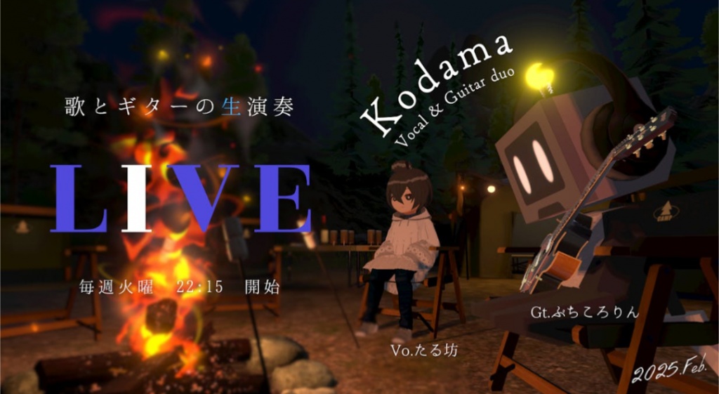2/11 22時15分～Gt.＋Vo.のDUOのこだまの定期配信です