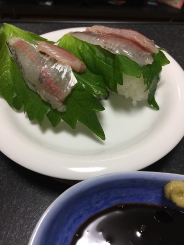 アジの魚寿司💓かかったお金は大葉の58円だけ💓