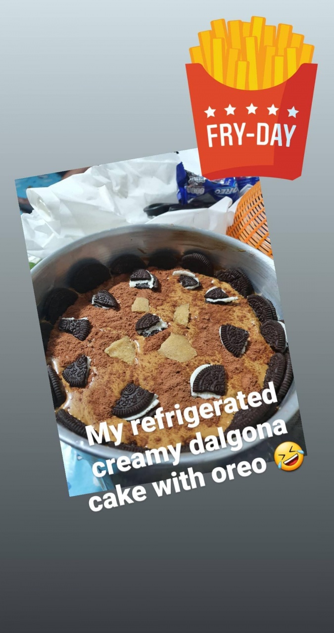 My refrigerated creamy dalgona cake lol🤣