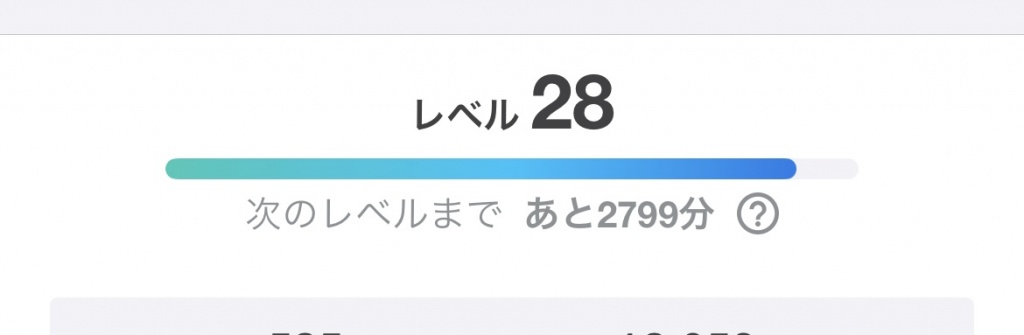 おかげさまで、あと2799分でレベルアップします✨️
