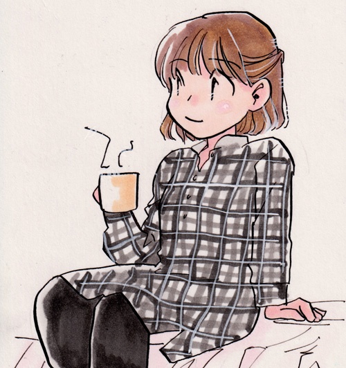 葉書イラスト彩色するだけです。30分程度で終わる予定