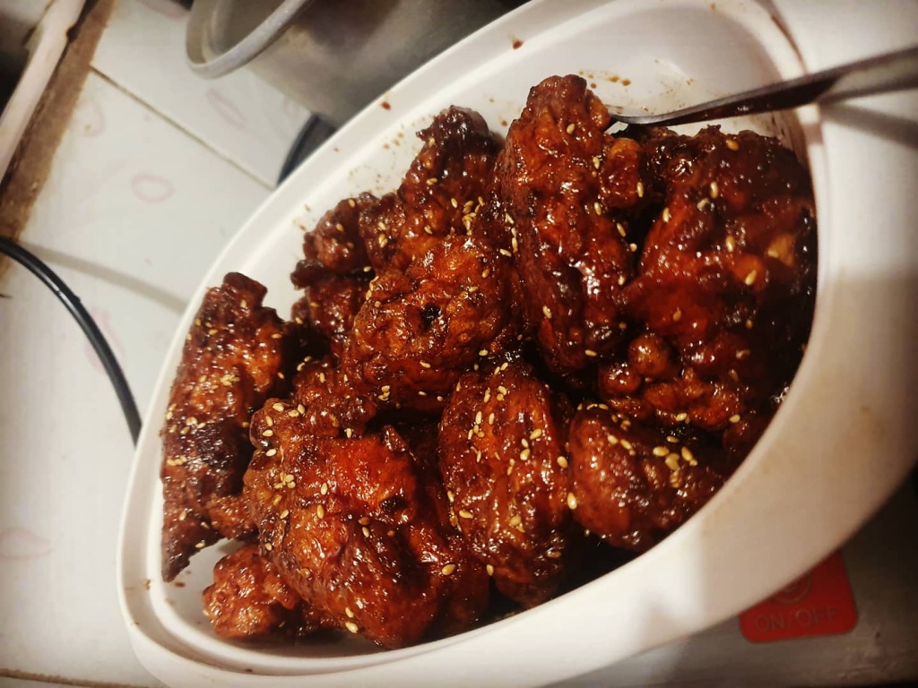 My honey barbecue fried chicken. It is not that sp
