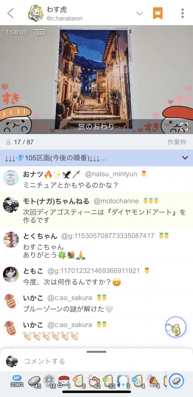 わす虎さんダイヤモンドアート完成おめでとうございま