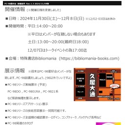 PC-98愛好会オフ会　第四回名古屋会議　11/30～12/8　12.7トークイベント