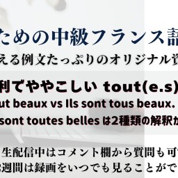 114. 便利でややこしい tout(e.s)を総覧2