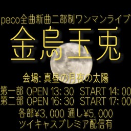 peco全曲新曲二部制ワンマンライブ「金烏玉兎」二部チケット